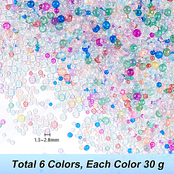 180G 6 Colors Transparent Glass Beads&nbsp;GLAA-PH0003-06