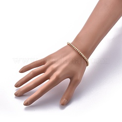 Brass Stretch Beaded Bracelets&nbsp;BJEW-JB05484-01
