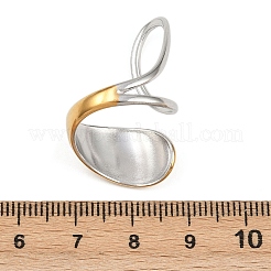 Adjustable 304 Stainless Steel Cuff Rings for Women&nbsp;RJEW-B135-01GP-04
