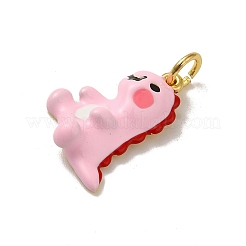 Rack Plating Brass Enamel Pendants&nbsp;KK-H473-15G
