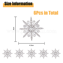 6Pcs Alloy Rhinestone Brooches&nbsp;JEWB-FH0001-45P