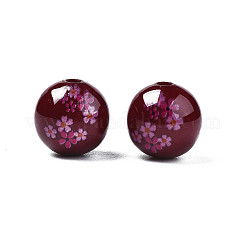 Opaque Printed Acrylic Beads&nbsp;MACR-T043-03D