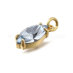 Horse Eye Brass with Glass Charms&nbsp;KK-G525-04G-02