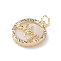 Mother's Day Brass Micro Pave Cubic Zirconia Pendants&nbsp;KK-A207-06G