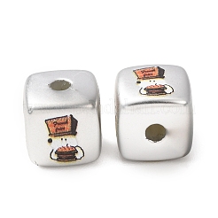 Plating Printed Acrylic European Beads&nbsp;AC-CBA655C-16A