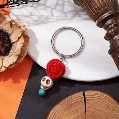Flower Resin & Synthetic Turquoise Keychain&nbsp;KEYC-JKC00823
