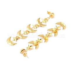 304 Stainless Steel Dangle Stud Earrings&nbsp;EJEW-P289-06G