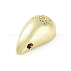 Rack Plating Brass Micro Pave Clear Cubic Zirconia Pendants&nbsp;KK-H474-18G-04