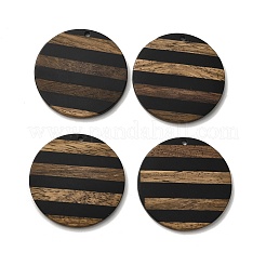 Opaque Resin & Walnut Wood Pendants&nbsp;WOOD-F012-01
