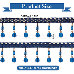 4M Polyester Fringe Lace Trims&nbsp;SRIB-WH0026-28