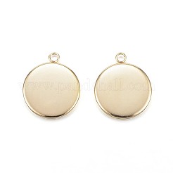 Ion Plating(IP) 304 Stainless Steel Pendant Cabochon Settings&nbsp;STAS-G127-13-14mm-G