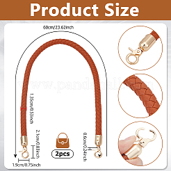 Braided Round PU Leather Bag Handles&nbsp;FIND-WH0139-647B