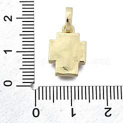 Brass Micro Pave Clear Cubic Zirconia Cross Pendants&nbsp;X-KK-V010-31G