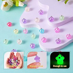 64Pcs 8 Colors Translucent Resin Pendant Colorful Night Glow Small Mushroom Pendant Creative Jewelry Accessories&nbsp;JX857A