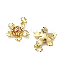 Brass Micro Pave Cubic Zirconia Pendants&nbsp;KK-F930-10G