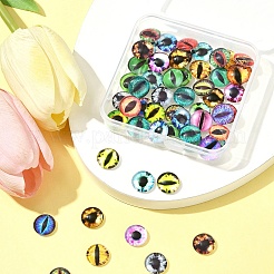 60Pcs Half Round with Eye Glass Cabochons&nbsp;GGLA-FS0001-16A