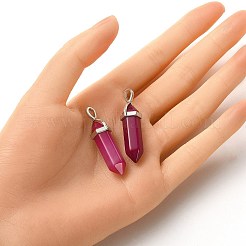 2Pcs Natural Agate Dyed Double Terminated Pointed Pendants&nbsp;G-YW0002-05E