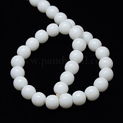 Opaque Solid Color Crystal Glass Round Beads Strands&nbsp;EGLA-F037-10mm-E01