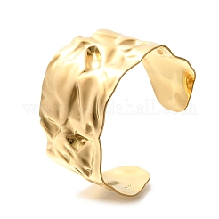 Textured 304 Stainless Steel Cuff Bangles for Women&nbsp;LS-STAS-Z108-09G-02