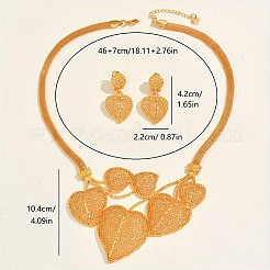 Vintage Alloy Hollow Leaf Earrings & Necklaces Sets for Women&nbsp;WC5565