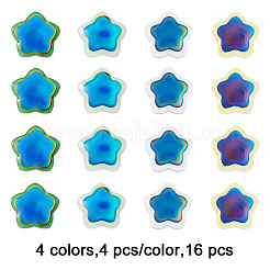 16Pcs 4 Colors Two Tone Glass Mood Beads&nbsp;GLAA-FP0001-35