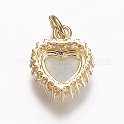 Brass Micro Pave Cubic Zirconia Charms&nbsp;ZIRC-G141-01G-B
