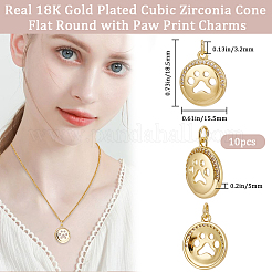10Pcs Brass Micro Pave Cubic Zirconia Pendants&nbsp;KK-BBC0010-78