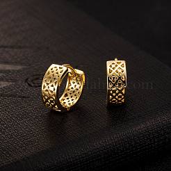 Real 18K Gold Plated Brass Hollow Hoop Earrings&nbsp;EJEW-EE0002-003