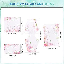 200 Pcs 4 Styles White Cardboard Display Cards&nbsp;CDIS-CA0001-13