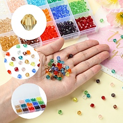 15 Strands 15 Colors Transparent Glass Beads Strands&nbsp;EGLA-FS0001-46