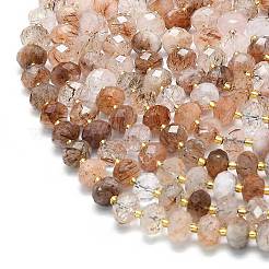 Natural Black Gold Rutilated Quartz Beads Strands&nbsp;G-P573-A16-01