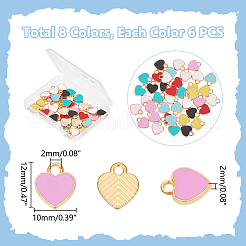 48Pcs 8 Colors Alloy Enamel Charms&nbsp;ENAM-UN0001-07