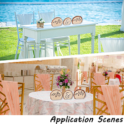 3Pcs 3 Styles Wooden Mr & Mrs Sign for Wedding Table Decorations&nbsp;DJEW-WH20001-07