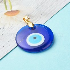 Handmade Lampwork Evil Eye Pendants&nbsp;PALLOY-JF00847-02