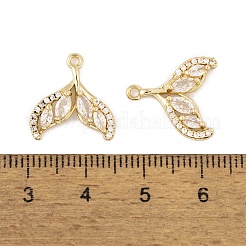 Brass Micro Pave Clear Cubic Zirconia Charms&nbsp;LS-KK-L212-22G