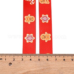 5 Yards Christmas Polyester Printed Grosgrain Ribbon&nbsp;OCOR-A008-01E