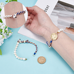 2Pcs Nuggets Natural Baroque Keshi Pearl & Braided Polyester Cord Bracelet Making&nbsp;BJEW-UN00023