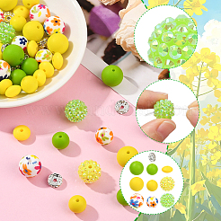 64Pcs Round & Rondelle Food Grade Eco-Friendly Silicone Beads&nbsp;SIL-SP0001-19C