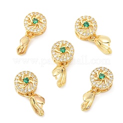 Brass Micro Pave Cubic Zirconia Pendant Pinch Bails&nbsp;KK-I705-06G