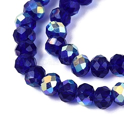 AB Color Plated Transparent Glass Rondelle Beads Strands&nbsp;EGLA-T029-4mm-10R