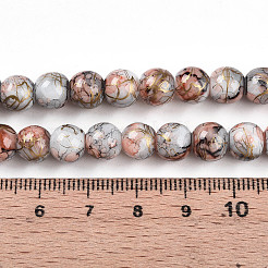 Baking Paint Glass Beads Strands&nbsp;DGLA-N003-8mm-B05