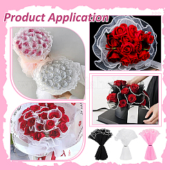 3Pcs 3 Colors Polyester Flower Bouquet Wrapping Mesh Paper&nbsp;ORIB-BC0001-10