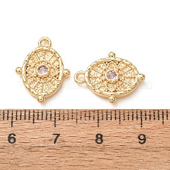 Brass Micro Pave Cubic Zirconia Pendants&nbsp;CU-K002-46G-A