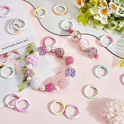 20Pcs Spray Painted Alloy Spring Gate Rings&nbsp;FIND-SC0013-18
