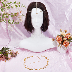 2Pcs Brass & Rhinestone Head Chain&nbsp;OHAR-DR00001