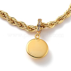 Brass Enamel Evil Eye Charm Bracelets&nbsp;BJEW-L652-21-G