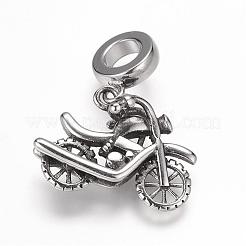304 Stainless Steel European Dangle Charms&nbsp;OPDL-K001-02AS