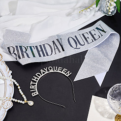 1Pc Birthday Queen Party Theme Alloy Rhinestone Hair Bands for Women&nbsp;AJEW-HY0002-47