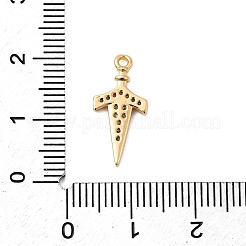 Brass Micro Pave Clear Cubic Zirconia Pendants&nbsp;KK-F916-41G