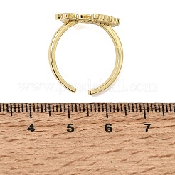 Brass Micro Pave Cubic Zirconia Cuff Open Rings&nbsp;CU-CBA04DC-01G